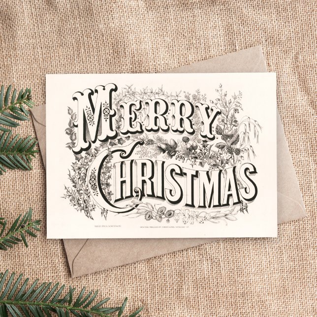 Carte Joyeux Noël | Courrier & Ives (Créateur téléchargé)