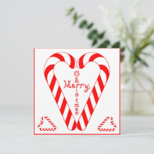 Carte Joyeux Noël Croix Dans Cœur Canne à Sucre 2 Cœurs