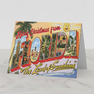 Carte Joyeux Noël de Floride vintage