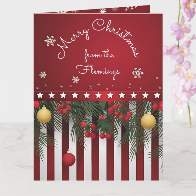 Carte Joyeux Noël de (votre famille) (Orchidée)