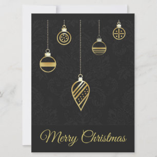 Carte Joyeux Noël Décoratif Géométrie Or