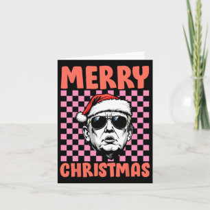 Carte Joyeux Noël Donald Trump Père Noël À damiers Holid