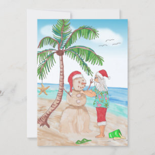 Carte Joyeux Noël du Chaud Climat Père Noël Snowman