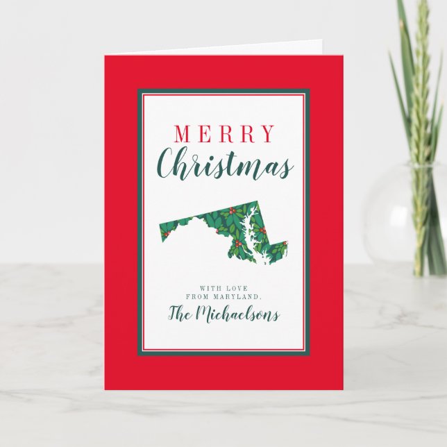 Carte Joyeux Noël du Maryland (Devant)