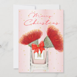 Carte Joyeux Noël Elégant Parfum Floral Rouge
