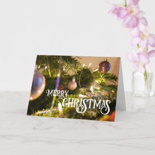 Carte Joyeux Noël élégantes boules de Noël pour sapin