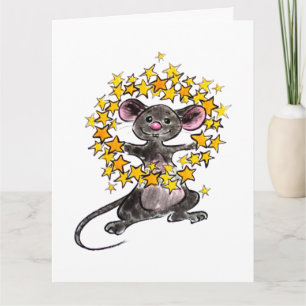 Carte Joyeux Noël et Bonne Année Star Mouse