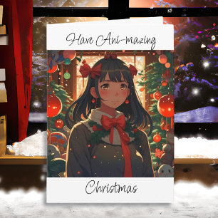 Carte Joyeux Noël et Joyeux Jour de l'An Anime thème