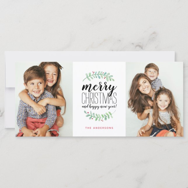 Carte Joyeux Noël et vacances 2 Photo (Devant)