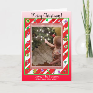 Carte Joyeux Noël Famille photo Whimsical