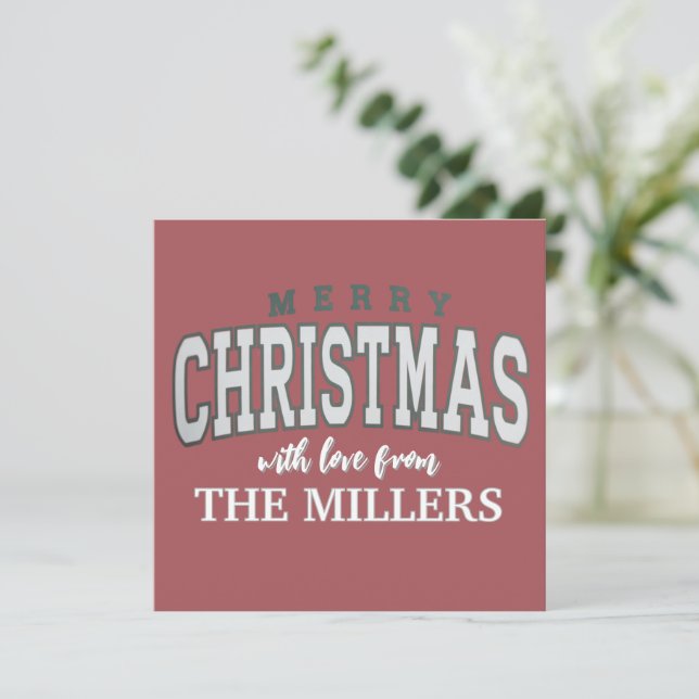 Carte Joyeux Noël Fête de famille personnalisée 2025 (Debout devant)