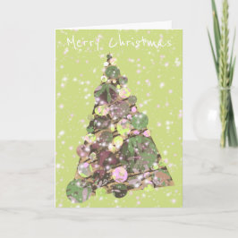 Carte Joyeux Noël Feuilles Abstrait Arbre vacances