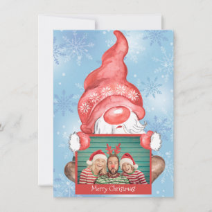 Carte Joyeux Noël Gnome Photo de Noël personnalisé
