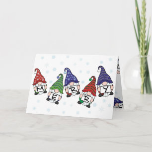 Carte Joyeux Noël Gnomes éparpillés