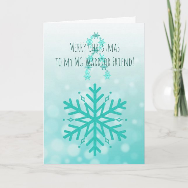Carte Joyeux Noël Guerrier de Myasthénie Grave Fêtes (Devant)