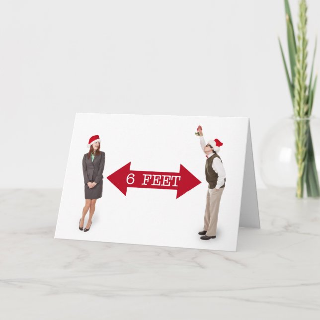 Carte Joyeux Noël Gui Les Gens Humour Coronavirus (Devant)