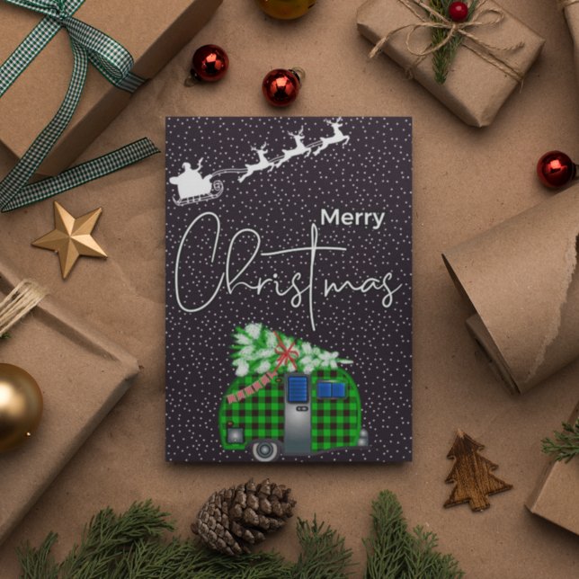 Carte JOYEUX NOËL | Happy Holiday MCM Camper (Créateur téléchargé)