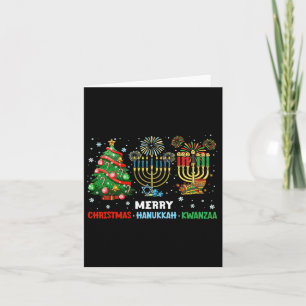 Carte Joyeux Noël Heureux Hanoukka Et Heureux Kwanzaa 1