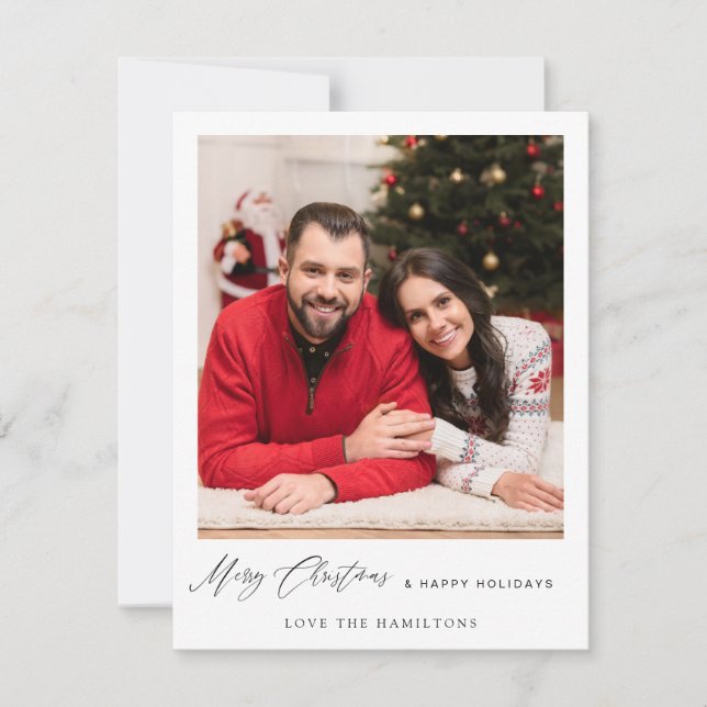 Carte Joyeux Noël instantanée photo - w Plaid (Devant)