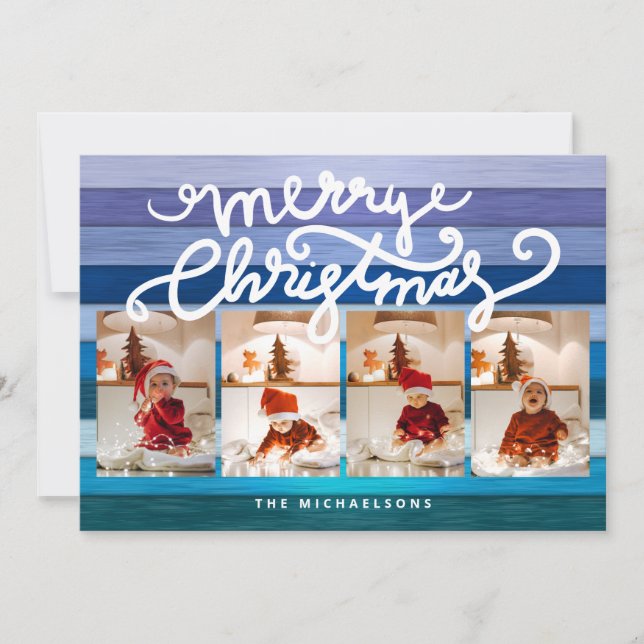 Carte JOYEUX NOËL Joyeuses Fêtes Ajouter Vos Photos (Devant)