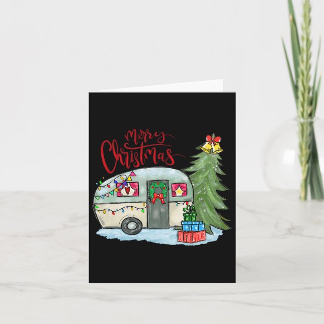 Carte Joyeux Noël Joyeux Camper Fun Camping Vie Fami (Devant)