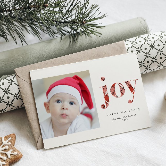 Carte Joyeux Noël Joyeux Rouge moderne Photo (Créateur téléchargé)