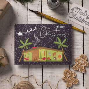 Carte JOYEUX NOËL Joyeux Vacances Mi-Siècle moderne