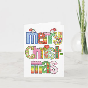 Carte Joyeux Noël Lettres Coccinelle