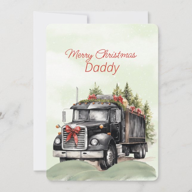 Carte Joyeux Noël Long Haul Trucker Daddy (Devant)