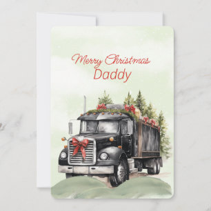 Carte Joyeux Noël Long Haul Trucker Daddy