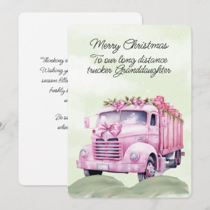 Carte Joyeux Noël Long Haul Trucker Grandgirl