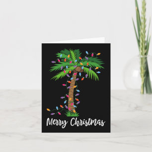 Carte Joyeux Noël Lumières Palm Tree Beach Noël Pyjama