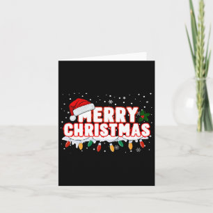 Carte Joyeux Noël Lumières Rouge Noël Chapeau Noël Famil