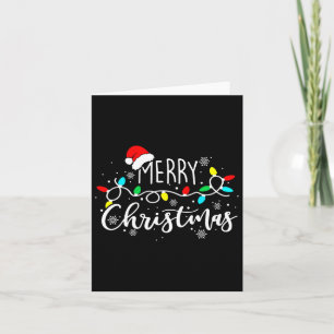 Carte Joyeux Noël Lumières Rouge Noël Chapeau Noël Famil
