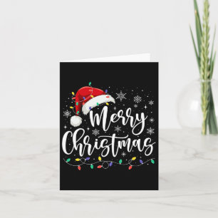 Carte Joyeux Noël Lumières Rouge Noël Chapeau Noël Famil