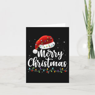 Carte Joyeux Noël Lumières Rouge Noël Chapeau Noël Famil