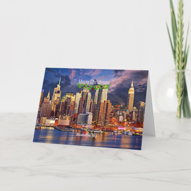 Carte Joyeux Noël, Manhattan, NY (Devant)