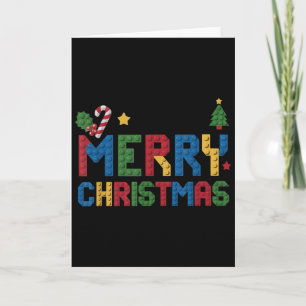 Carte Joyeux Noël Master Builder Enfants Bloc de Constru