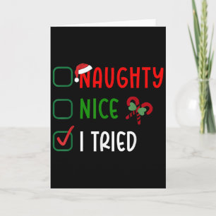 Carte Joyeux Noël Méchant J'ai Essayé Liste Drôle Famill