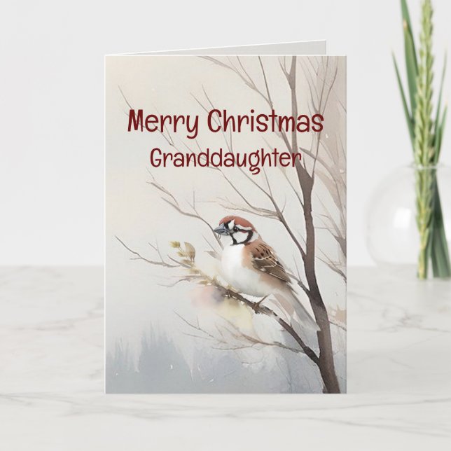 Carte Joyeux Noël Merveilleuse aquarelle de petite-fille (Devant)