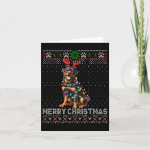Carte Joyeux Noël mignon Rottweiler Amoureux des chiens