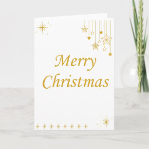 Carte "Joyeux Noël" Minimaliste Gold Star
