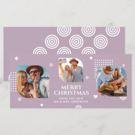 Carte Joyeux Noël Mr & Mrs 3 Photo Collage Moderne