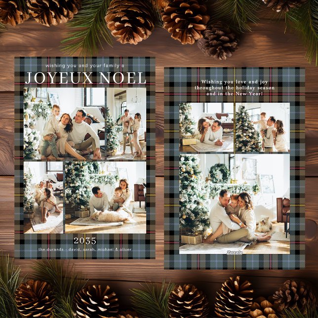 Carte Joyeux Noel Multi Photo Plaid (Créateur téléchargé)