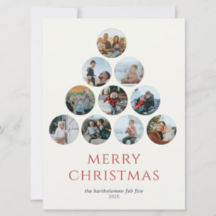 Carte Joyeux Noël Multiplue Photos Rouge