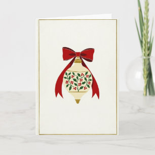 Carte Joyeux Noël Ornement de houx
