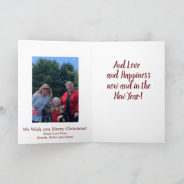 Carte Joyeux Noël paix et sécurité avec photo