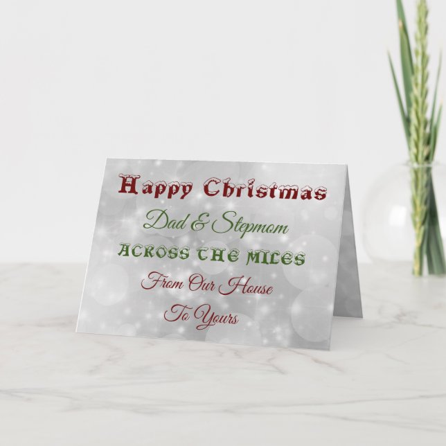 Carte Joyeux Noël Papa & Stepmaman De l'autre côté des m (Devant)