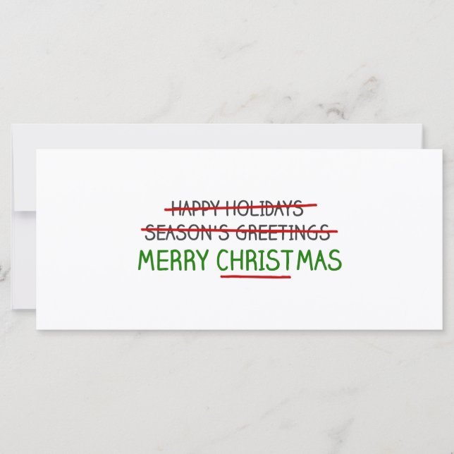 Carte Joyeux Noël, pas Bonnes Fêtes (Devant)