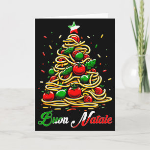 Carte Joyeux Noël Pâtes Italiennes Arbre de Noël Xmas Po